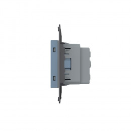 Розетка электрическая с заземлением защитными шторками 16A Livolo, цвет синий (механизм)