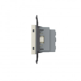 Розетка электрическая с заземлением защитными шторками 16A Livolo, цвет жемчужный (механизм)