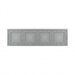 Панель для четырех однолинейных выключателей: 1 + 1 + 1 + 1 Серая