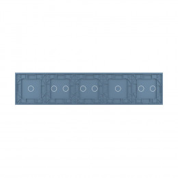 Панель для пяти сенсорных выключателей Livolo, 8 клавиш (2+1+2+2+1), цвет синий, стекло