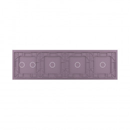 Панель для четырех сенсорных выключателей Livolo, 5 клавиш (1+1+1+2), цвет розовый, стекло