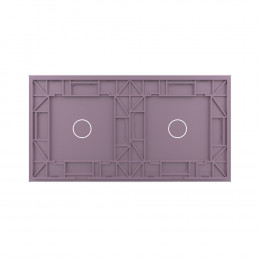 Панель для двух сенсорных выключателей Livolo, 2 клавиши (1+1), цвет розовый, стекло