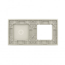 Панель для розетки и сенсорного выключателя Livolo, 1 клавиша, цвет жемчужный, стекло