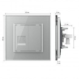 Телефонная розетка LIVOLO серая VL-C791T-15