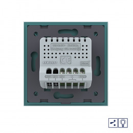 Одноклавишный проходной/перекрестный сенсорный Адаптивный диммер Livolo, 1 пост, цвет зеленый