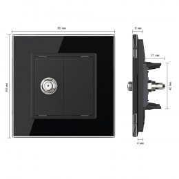 Спутниковая SAT-розетка LIVOLO черная VL-C791ST-12