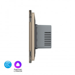 Умный терморегулятор пола Livolo EC 16А, сенсорное управление, датчик воздуха, 1 пост, цвет золотой VL-C7FQ1Z2-2APS23