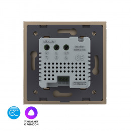 Умный терморегулятор пола Livolo EC 16А, сенсорное управление, датчик воздуха, 1 пост, цвет золотой VL-C7FQ1Z2-2APS23