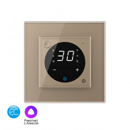 Умный терморегулятор пола Livolo EC 16А, сенсорное управление, датчик воздуха, 1 пост, цвет золотой VL-C7FQ1Z2-2APS23