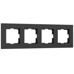 Рамка из поликарбоната на 4 поста Slab черный софт