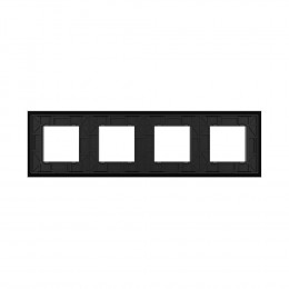 Рамка для четырех розеток Черная