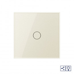 Одноклавишный проходной/перекрестный сенсорный диммер Livolo, 1 пост, цвет жемчужный