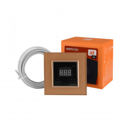 Терморегулятор Welrok ST для рамки LIVOLO с электронным управлением, датчик пола 3 м, цвет черный с золотой рамкой