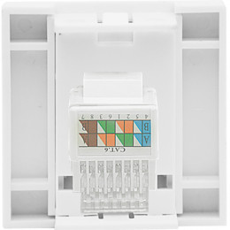 Розетка DEC RJ45 UTP кат.6, 2мод., бел. (45х45мм), серия (тип) DEC DECF12EW6