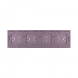 Панель для четырех сенсорных выключателей Livolo, 7 клавиш (2+1+2+2), цвет розовый, стекло