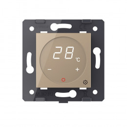 Терморегулятор пола Livolo 16А, сенсорное управление, датчик воздуха, Золотой (механизм) VL-FCQ1-2AP