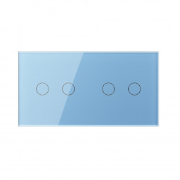 Сенсорный выключатель Livolo 4 клавиши (2+2), 2 поста Синий VL-C702-19/VL-C702-19