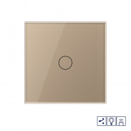 Одноклавишный проходной/перекрестный сенсорный диммер Livolo с функцией радиоуправления, 1 пост, цвет золотой