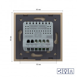 Одноклавишный проходной/перекрестный сенсорный диммер Livolo с функцией радиоуправления, 1 пост, цвет золотой