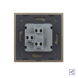 Одноклавишный проходной механический выключатель Livolo, 1 пост, цвет шампань