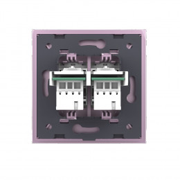 Розетка телефонная двойная RJ-11 кат.3 Livolo, 1 пост, цвет розовый