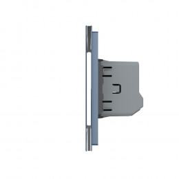 Сенсорный выключатель Livolo 3 клавиши (2-1), 2 поста, цвет синий