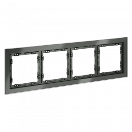 Рамка стеклянная VOLTUM S70 на 4 поста, (титан, стекло) VLS110406