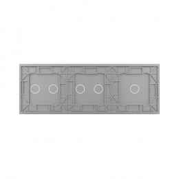 Панель тройная: 1 выключатель + 2 выключателя + 2 выключателя Серая