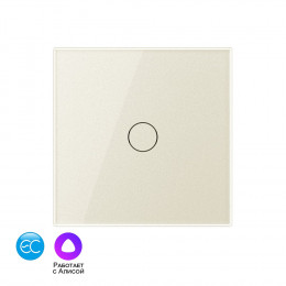 Одноклавишный умный сенсорный выключатель Livolo EC, 1 пост, цвет жемчужный VL-C701Z2-14