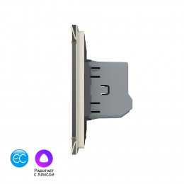 Одноклавишный умный сенсорный выключатель Livolo EC, 1 пост, цвет жемчужный VL-C701Z2-14