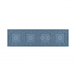 Панель для четырех сенсорных выключателей Livolo, 5 клавиш (1+2+1+1), цвет синий, стекло