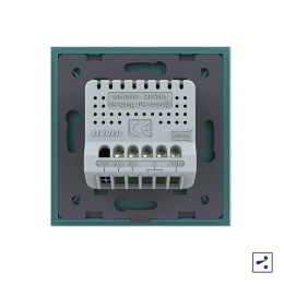 Двухклавишный проходной/перекрестный сенсорный выключатель Livolo, 1 пост, цвет зеленый