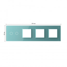 Панель для сенсорного выключателя и 3-х розеток Livolo, 2 клавиши, цвет зеленый, стекло
