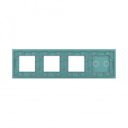 Панель для сенсорного выключателя и 3-х розеток Livolo, 2 клавиши, цвет зеленый, стекло