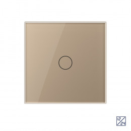 Одноклавишный сенсорный выключатель Livolo 12/24В, 1 пост, Золотой VL-C701C-2AG