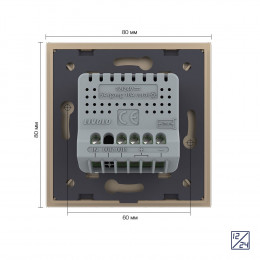 Одноклавишный сенсорный выключатель Livolo 12/24В, 1 пост, Золотой VL-C701C-2AG
