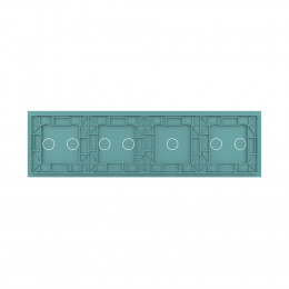 Панель для четырех сенсорных выключателей Livolo, 6 клавиш (2+1+1+2), цвет зеленый, стекло