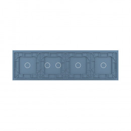 Панель для четырех сенсорных выключателей Livolo, 5 клавиш (1+1+2+1), цвет синий, стекло