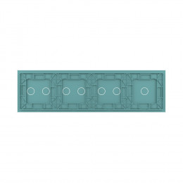 Панель для четырех сенсорных выключателей Livolo, 7 клавиш (1+2+2+2), цвет зеленый, стекло