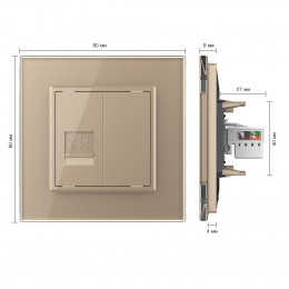 Розетка компьютерная LIVOLO RJ-45 золотая VL-C791C-13