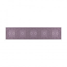 Панель для пяти сенсорных выключателей Livolo, 8 клавиш (2+1+2+1+2), цвет розовый, стекло