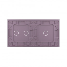 Панель для двух сенсорных выключателей Livolo, 3 клавиши (1+2), цвет розовый, стекло