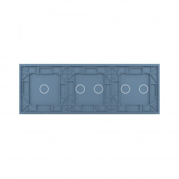 Панель для трех сенсорных выключателей Livolo, 5 клавиш (2+2+1), цвет синий, стекло