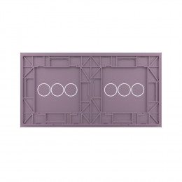 Панель для двух сенсорных выключателей Livolo, 6 клавиш (3+3), цвет розовый, стекло