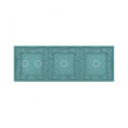 Панель для трех сенсорных выключателей Livolo, 4 клавиши (1+1+2), цвет зеленый, стекло