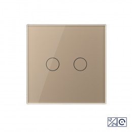 Двухклавишная сенсорная кнопка Livolo 12/24В, 1 пост, Золотой VL-C702CH-13