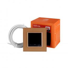 Терморегулятор Welrok LIS для рамки LIVOLO с сенсорным управлением, датчик пола 3 м, цвет черный с золотой рамкой