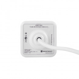 Удлинитель Cube Extended 4 Euro 16A, 3 USB 2A+C с блоком 5В/3.0А, кабель 1,5м RocketSocket, цвет белый-серый