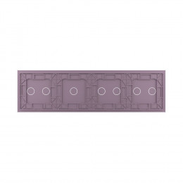 Панель для четырех сенсорных выключателей Livolo, 7 клавиш (2+2+1+2), цвет розовый, стекло