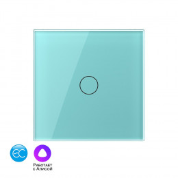 Одноклавишный умный сенсорный выключатель Livolo EC, 1 пост, цвет зеленый VL-C701Z2-18